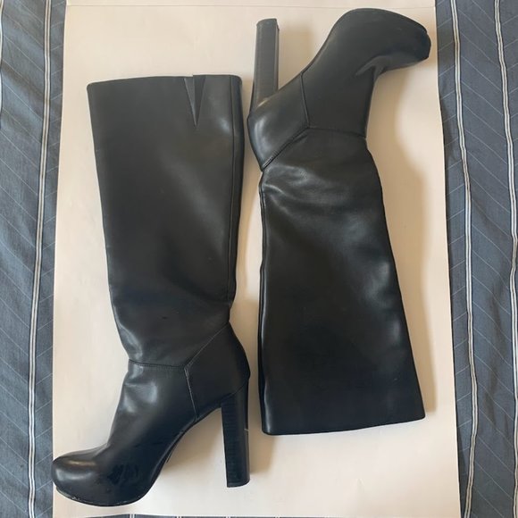 Nine & Co Knee High Black Heeled Boots - Size 6.5 - Picture 2 of 8